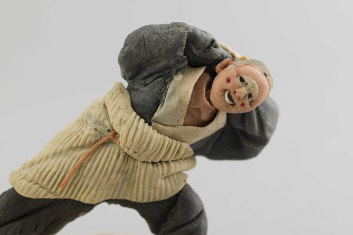 Escena de ópera La leyenda del joven pastor. Tang Zibo Beijing, China. ca. 1957